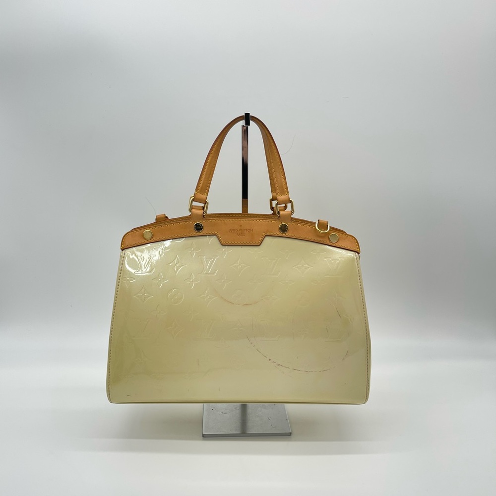 Louis Vuitton Cream and Tan Satchel